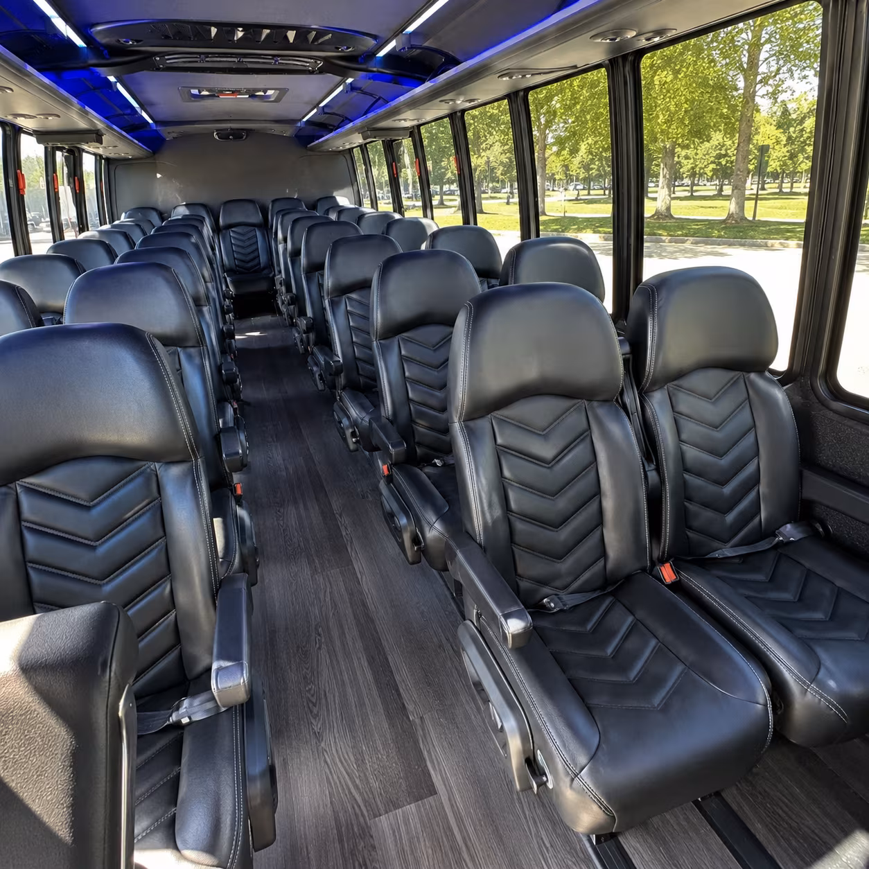 los angeles 25 passenger minibus inside