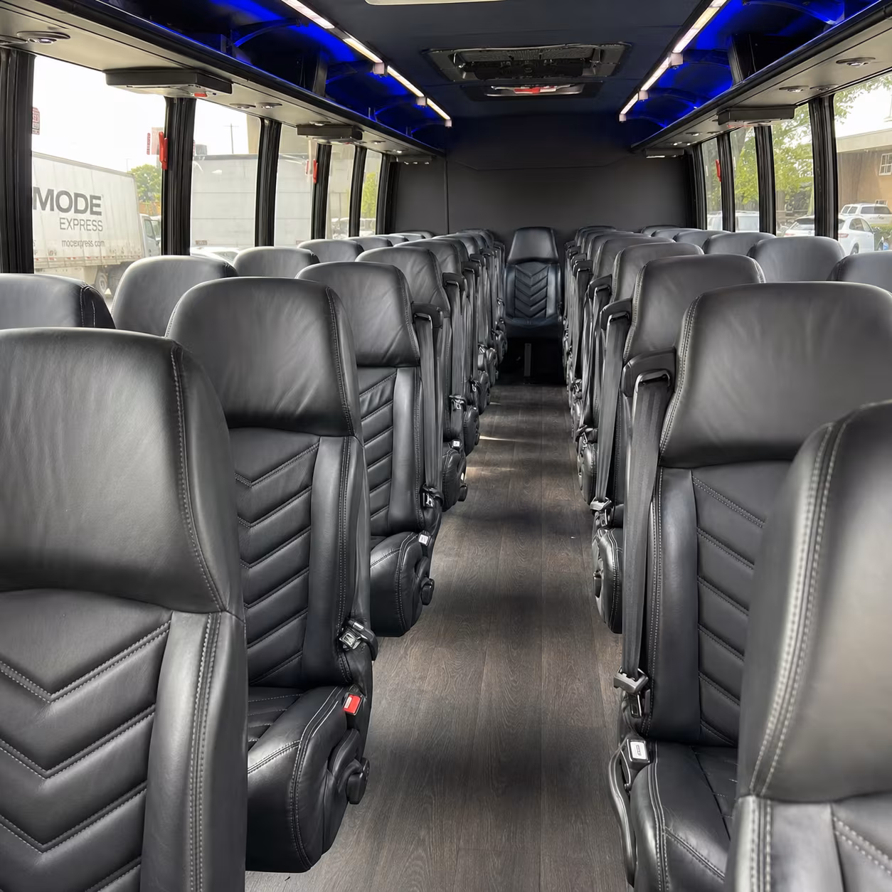 los angeles 28 passenger minibus inside