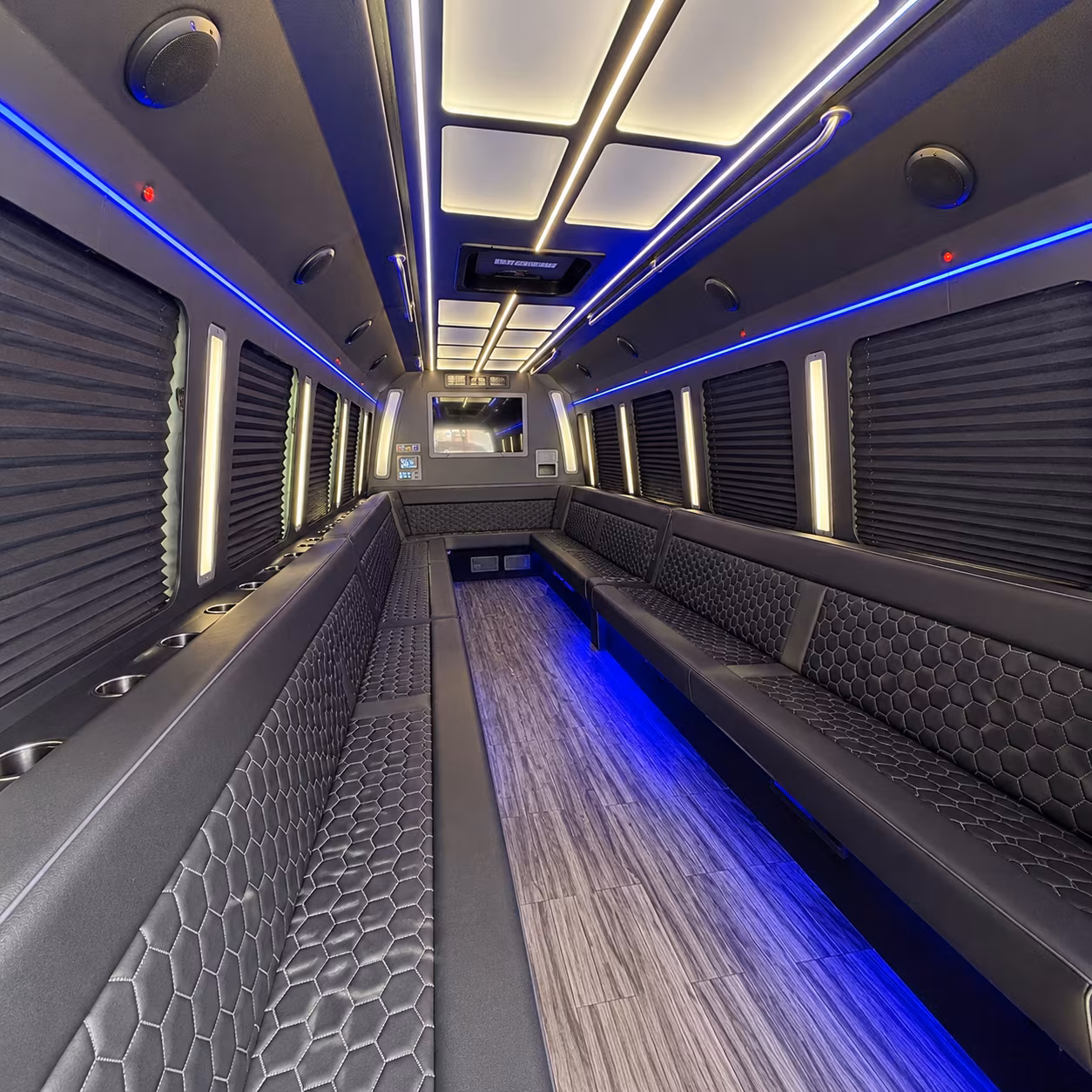 los angeles 30 passenger party bus interior