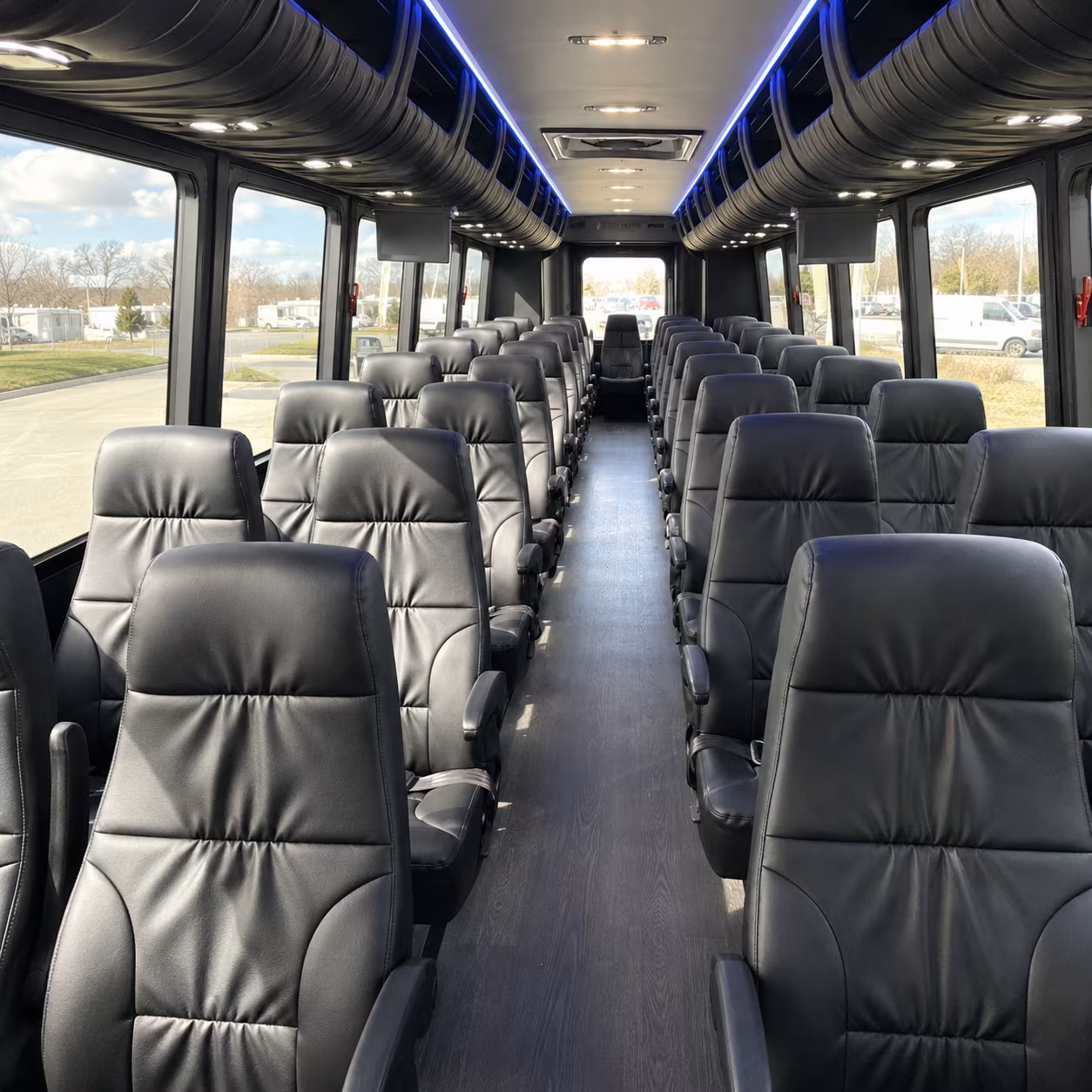 los angeles 35 passenger minibus inside