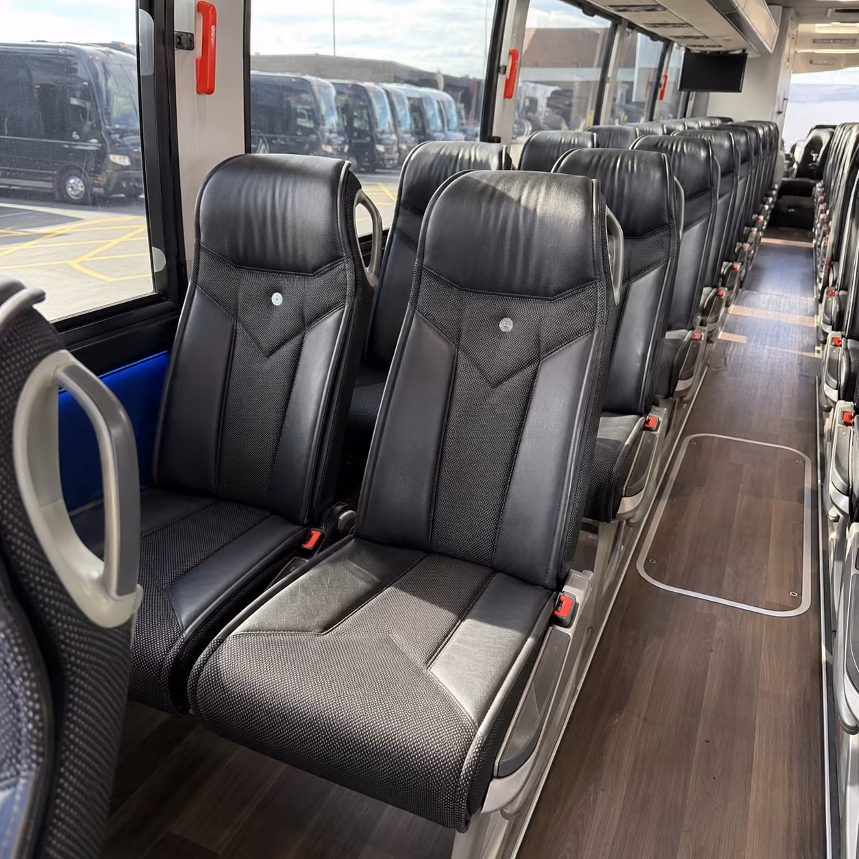 los angeles 40 passenger charter bus interior