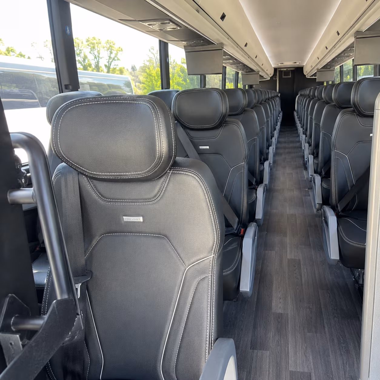 los angeles 47 passenger charter bus interior