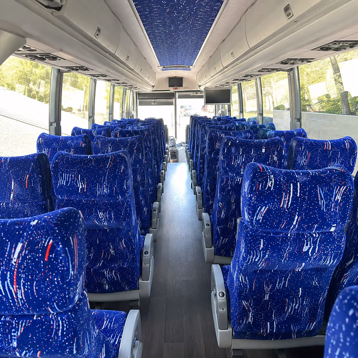los angeles 50 passenger charter bus interior