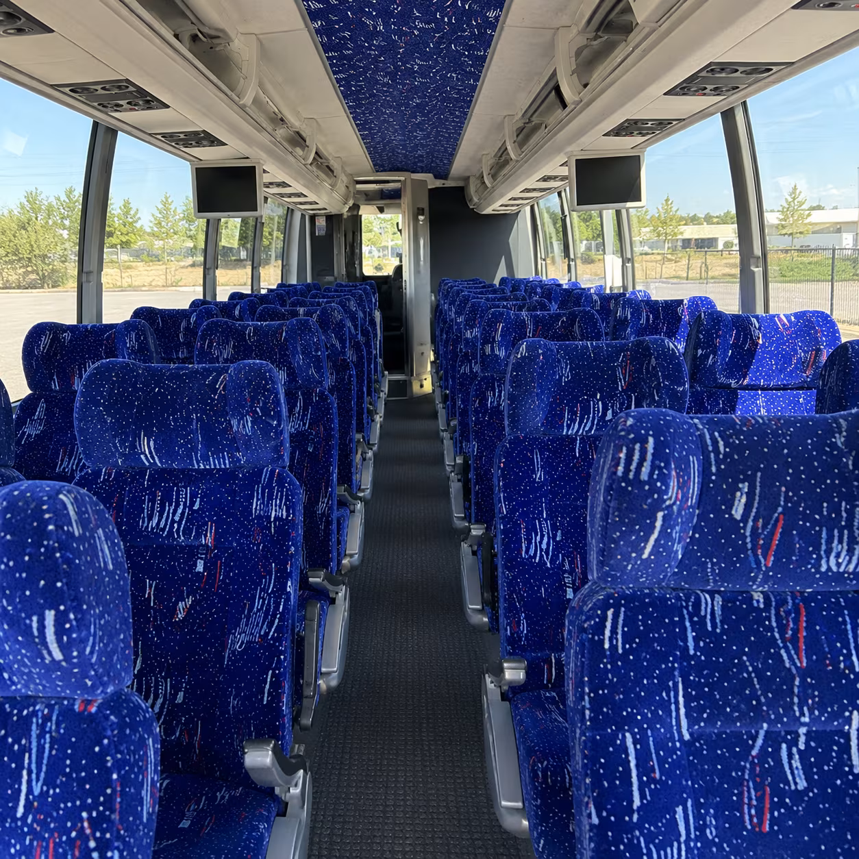 los angeles 54 passenger charter bus interior