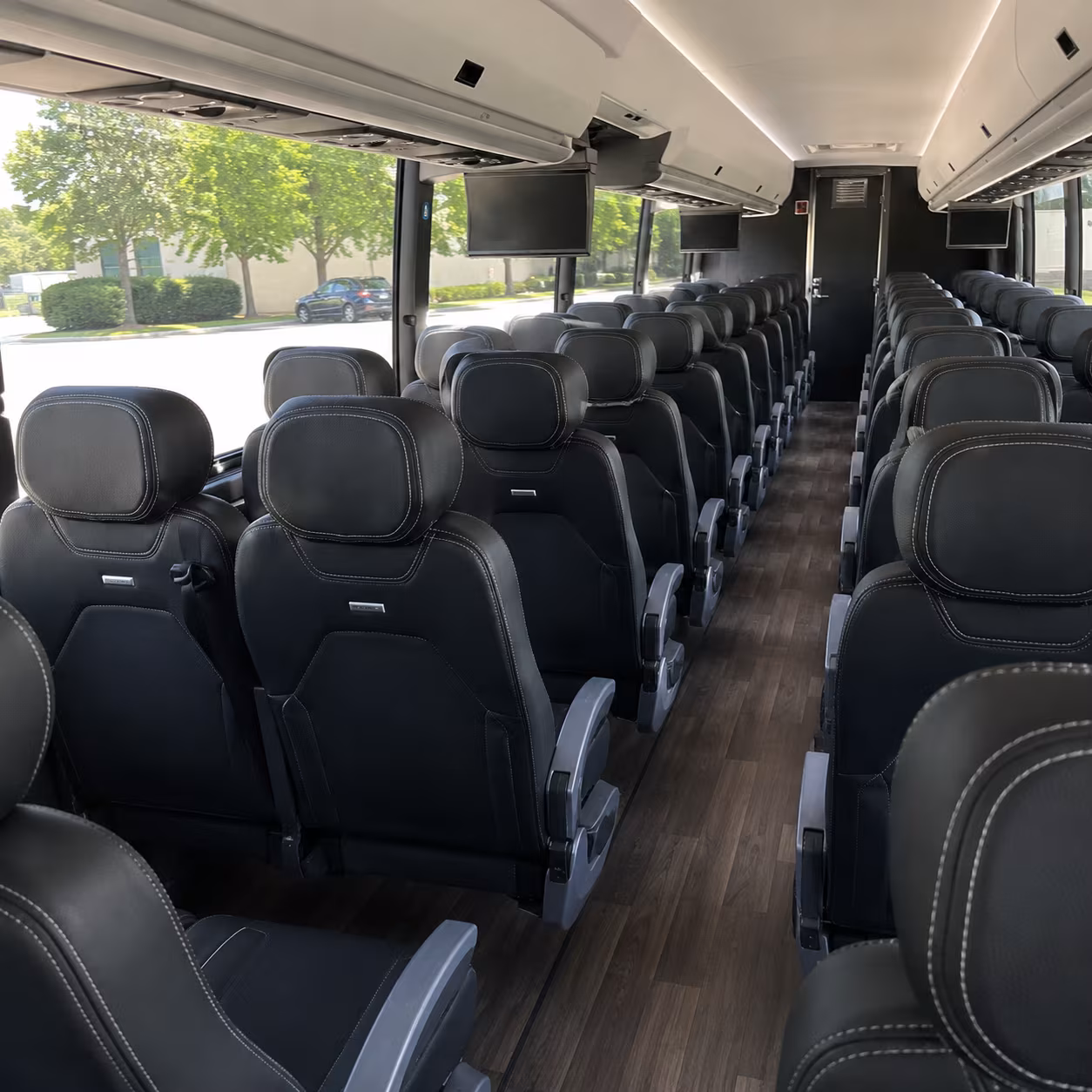 los angeles 56 passenger charter bus interior