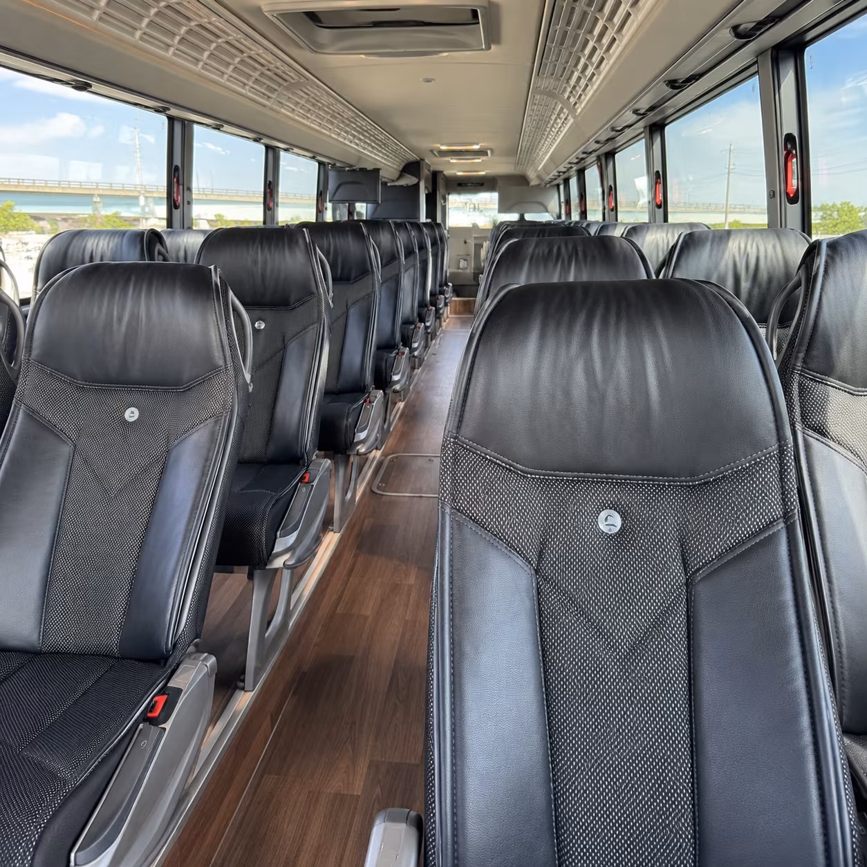 los angeles charter bus inside