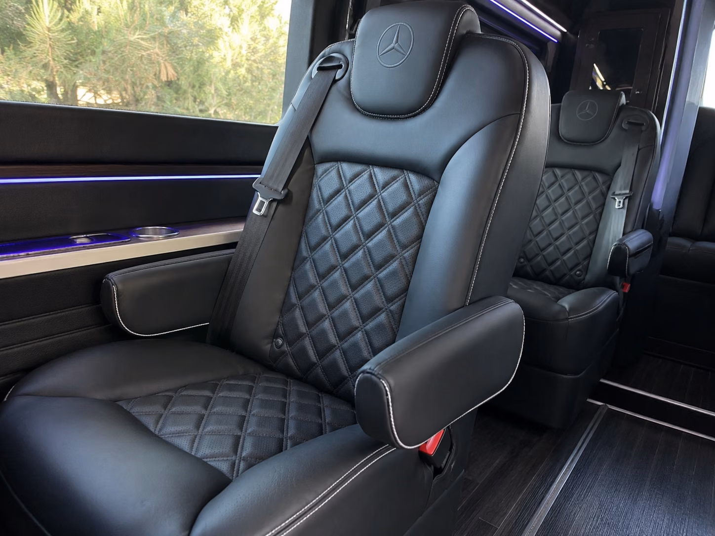los angeles sprinter van with driver inside